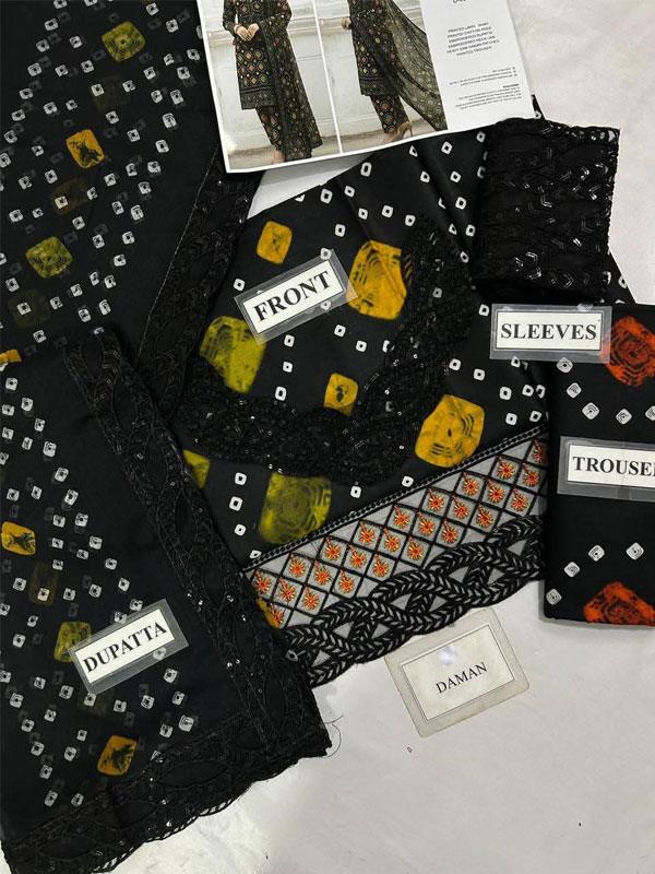 Unstitched Chunri Digital Printed Lawn Dress with Chiffon Dupatta