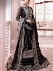 Luxury Chiffon Embroidered 3 Piece Dress