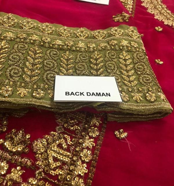 Chiffon Dress with Heavy Lace & Embroidery