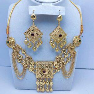 Elegant Gold Plated Chocker Necklace Set
