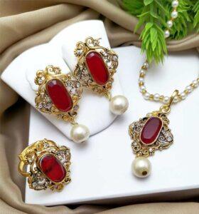Egyptian Pendant Set Earring & Adjustable Ring