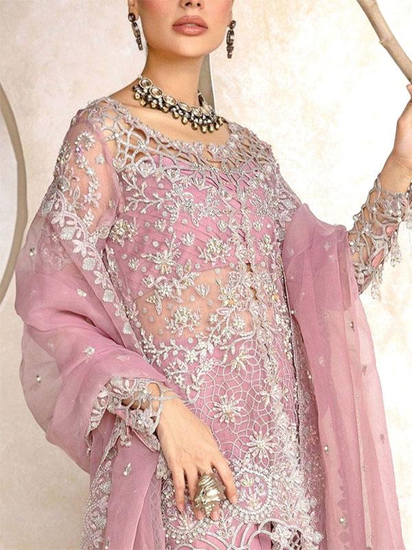 Luxury Embroidered with Cutwork & Handwork Organza Wedding Dress