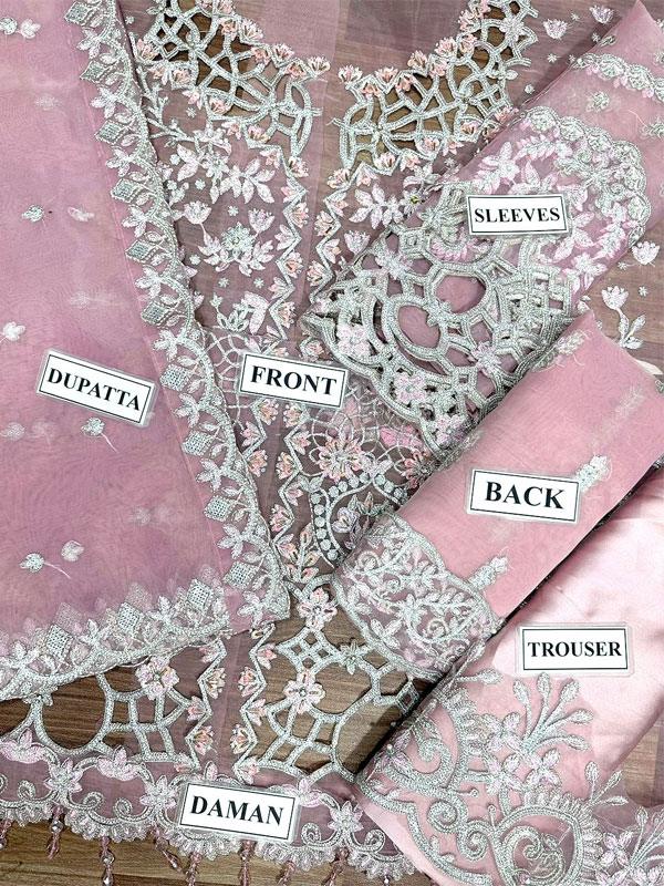 Luxury Embroidered with Cutwork & Handwork Organza Wedding Dress