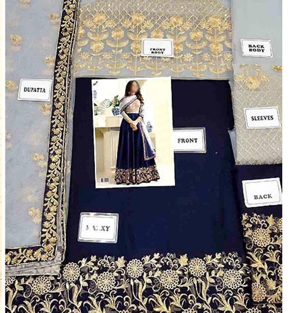 Chiffon Organza Embroidered Maroon Frock Dress Unstitched