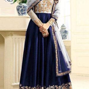 Chiffon Organza Embroidered Maroon Frock Dress Unstitched