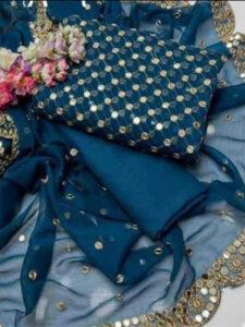 Hiba Bukhari - Chiffon 9mm (2 Pcs) Embroidered Dress (Shirt + Dupatta)