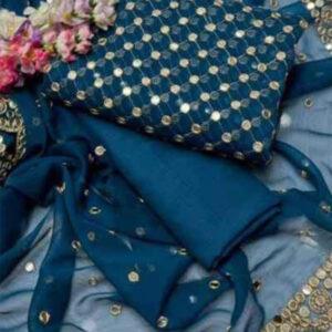 Hiba Bukhari - Chiffon 9mm (2 Pcs) Embroidered Dress (Shirt + Dupatta)