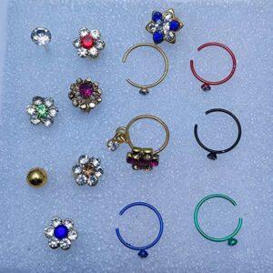 Pack Of 14 Stylish And Elegant Nose Pin