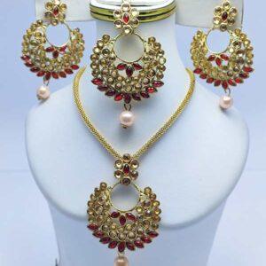 Kundan Locket Set Earring Matha Patti
