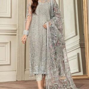 Designer NET Heavy Embroidered Suit with Multi Spengle Dupatta