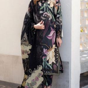 Heavy Embroidered Lawn Suit with Chiffon Dupatta