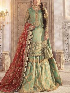 Masoori Embroidered Wedding Dress with Organza Dupatta (Unstitched)