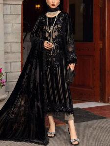 Embroidered Lawn Suit with Chiffon Dupatta (Unstitched)