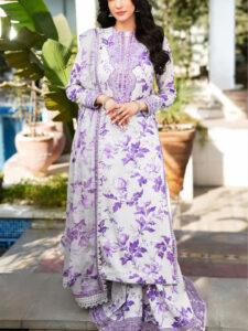 Luxury Lawn Embroidered Dress with Chiffon Dupatta (Unstitched)
