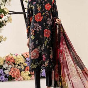 Banadora Unstitched Lawn Dress with Airjet Printed Dupatta