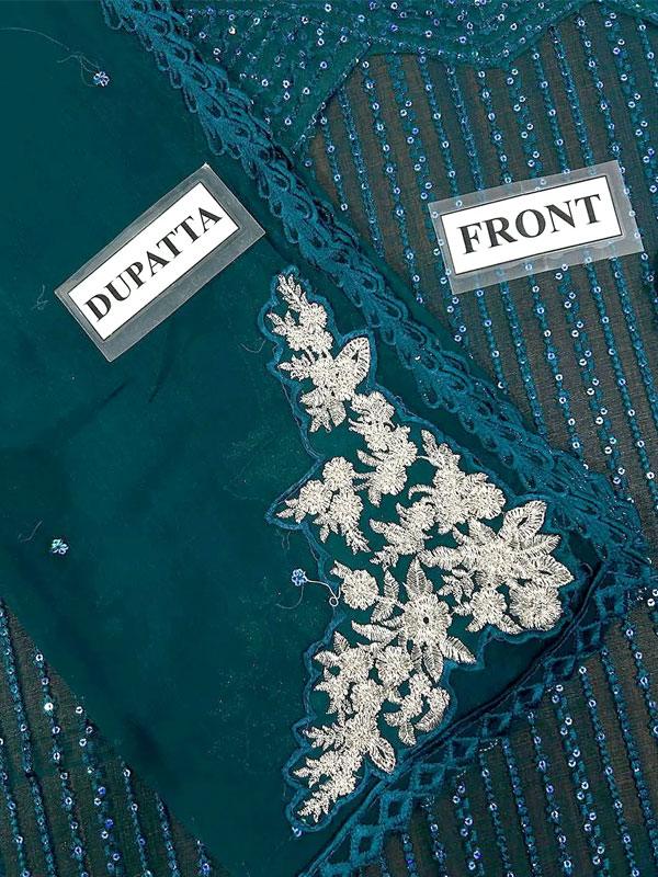 Chiffon Heavy Sequins Embroidered Dress with Chiffon Dupatta (Unstitched)