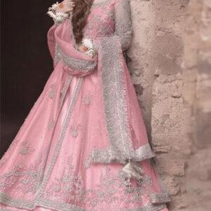 NET Sequins Embroidered Dress with 4-Side NET Dupatta (Unstitched)