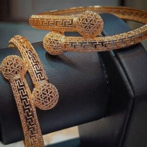 Gold Plated Printed Bangles Pair