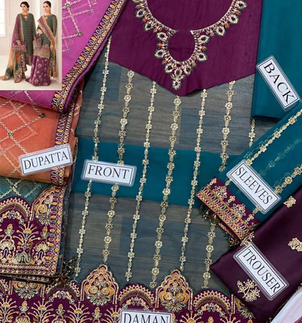 Embroidered Organza Dress with Double Shadeed Dupatta (Unstitched)