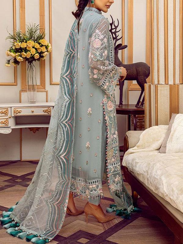 Chiffon Heavy Embroidered Dress with Chiffon Dupatta (Unstitched) - Image 2