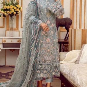 Chiffon Heavy Embroidered Dress with Chiffon Dupatta (Unstitched)