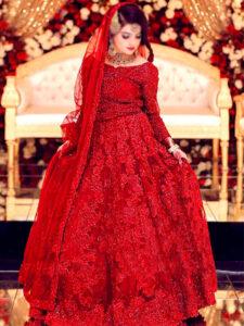 3D Handwork NET Heavy Embroidered Maxi Dress with 3-Piece Unstitched Suit