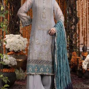 Chiffon Heavy Embroidered Dress With Embroidered Chiffon Dupatta (Unstitched)