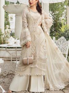 Luxury Maria B Chiffon Dress & Embroidered Dupatta