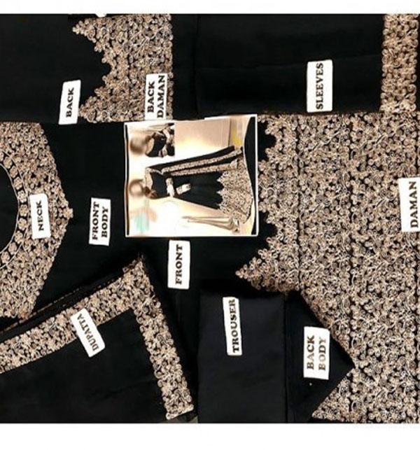 Chiffon Embroidered Black Maxi (Unstitched)