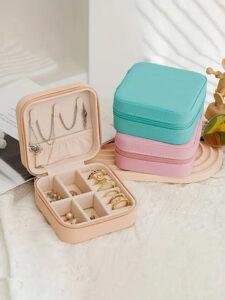 Mini Faux Leather Jewelry Travel Case