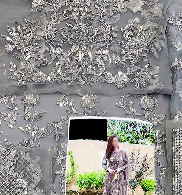 NET Luxury Full Heavy Embroidered Party Wear Wedding Dress