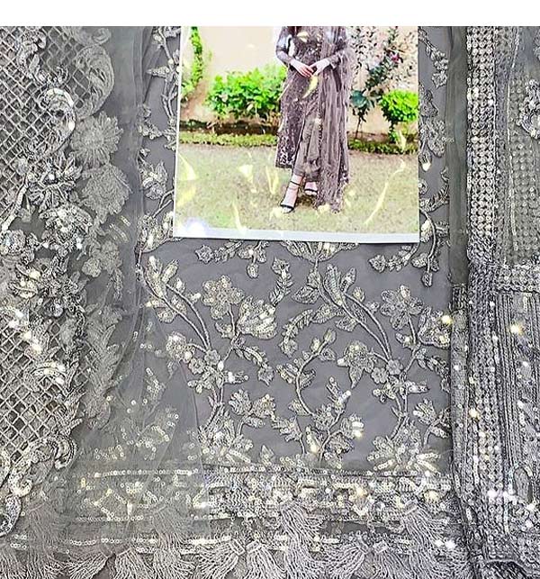 NET Luxury Full Heavy Embroidered Party Wear Wedding Dress - Image 4