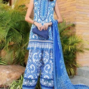 Lawn Embroidered All-Over Printed Dress with Chiffon Dupatta (Unstitched)