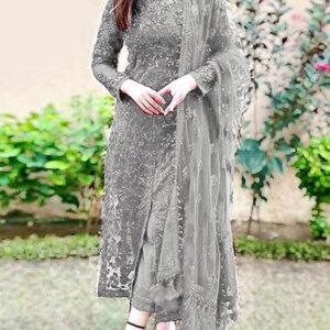 NET Luxury Full Heavy Embroidered Party Wear Wedding Dress