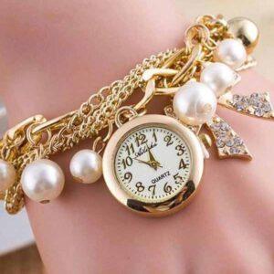 Fashionable Multi Layer Bow Charm Bracelet Watch