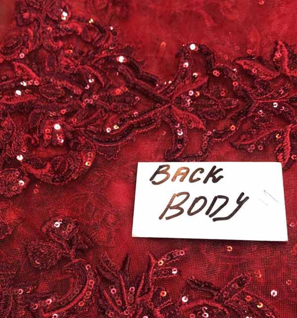 Heavy Embroidered Maroon Net Dress with Trouser & Dupatta